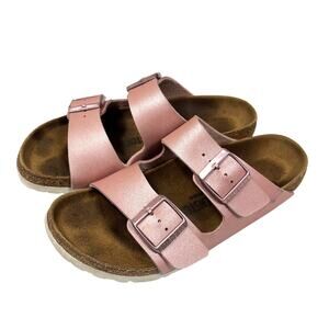 Birkenstock Arizona Sandals Rose Gold Two Strap Leather Women's Size 8/8.5 EU 39